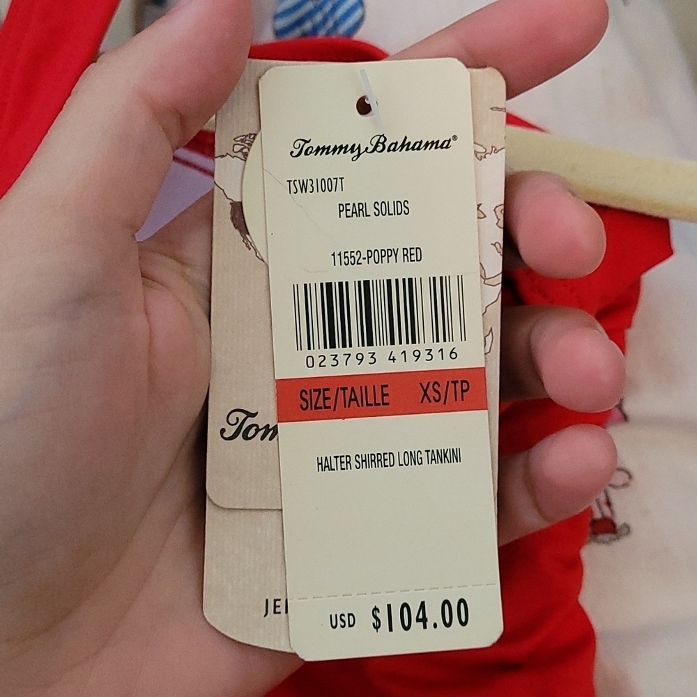 NWT Tommy Bahama Red Tankini Top - Picture 5 of 11